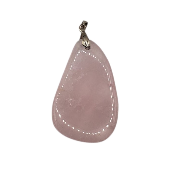 Pink Rose Quartz Teardrop Pendant - Picture 6 of 9